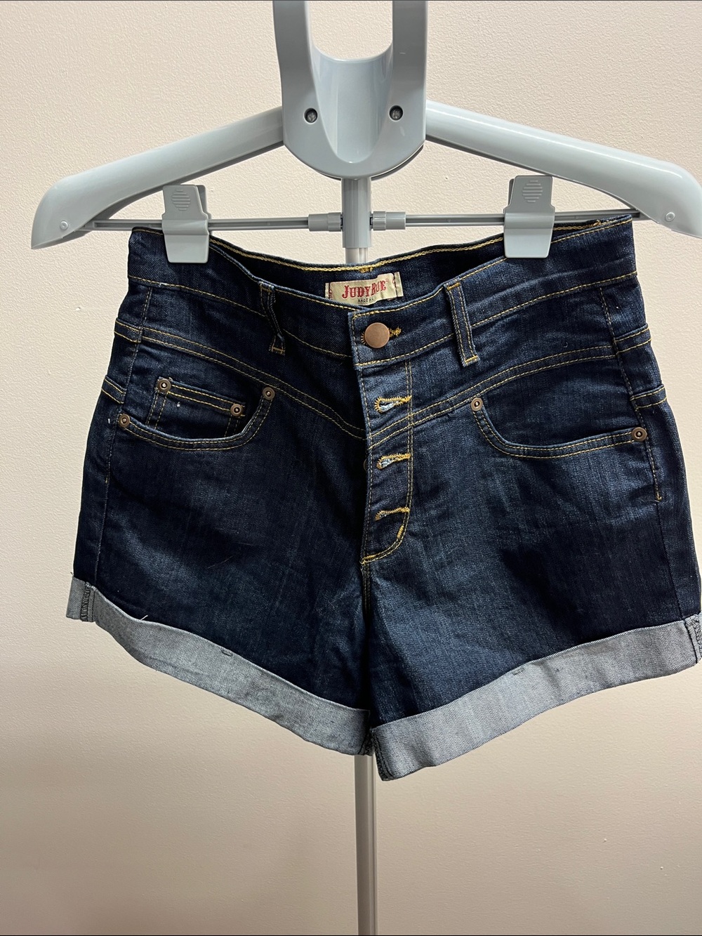 Judy Blue Dark Blue Cuffed Denim Shorts